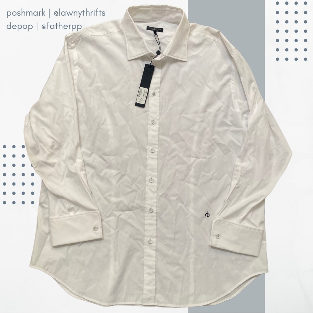 Rag & Bone Women's XL White Diana Poplin Shirt NWT $245